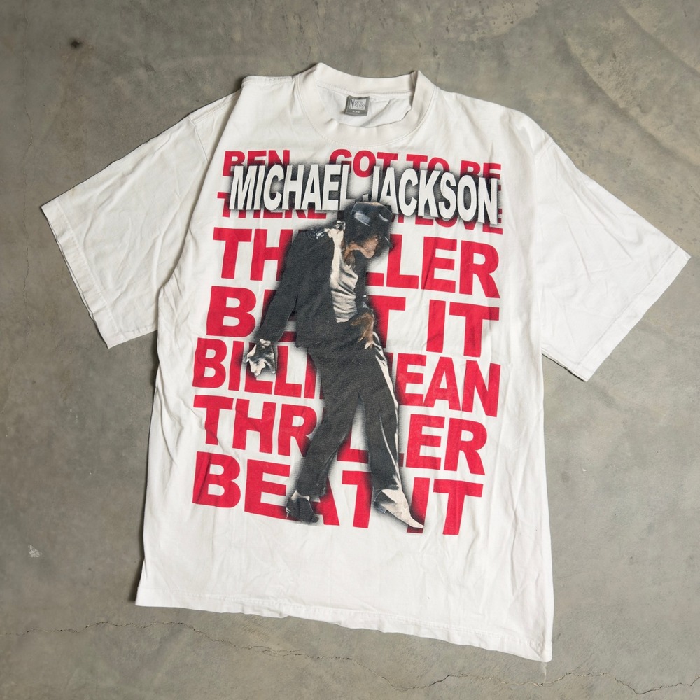 New Horizon Michael Jackson Graphic T-Shirt Mens 3XL White Thriller Music Tee